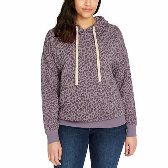 New! Buffalo Leopard Print Soft Cotton Blend Fleece Lined Sweatshirt Hoodie - Picture 4 of 7